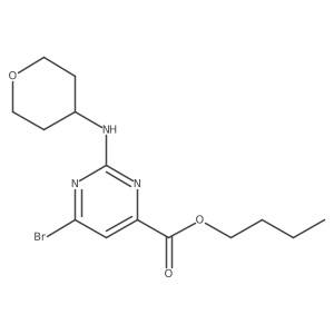 butyl 6-bromo-2-(tetrahydropyran-4-ylamino)pyrimidine-4-carboxylate结构式