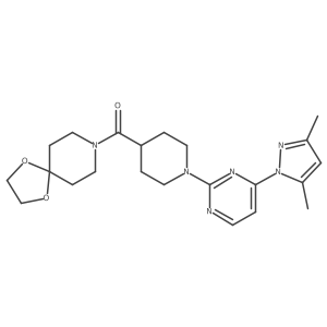 (1-(4-(3,5-dimethyl-1H-pyrazol-1-yl)pyrimidin-2-yl)piperidin-4-yl)(1,4-dioxa-8-azaspiro[4.5]decan-8-yl)methanone结构式