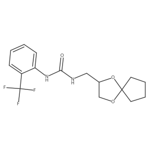 1-(1,4-Dioxaspiro[4.4]nonan-2-ylmethyl)-3-(2-(trifluoromethyl)phenyl)urea Structure