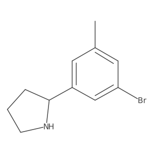 (S)-2-(3-Bromo-5-methylphenyl)pyrrolidine Structure