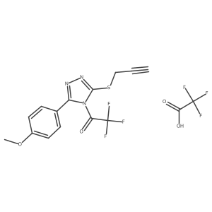 2,2,2-Trifluoro-1-(5-(4-methoxyphenyl)-2-prop-2-ynylthio(1,3,4-triazolyl))ethan-1-one, 2,2,2-trifluoroacetic acid结构式