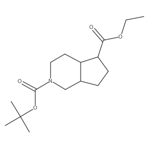 O2-Tert-butyl O5-ethyl 1,3,4,4A,5,6,7,7A-octahydrocyclopenta[C]pyridine-2,5-dicarboxylate结构式