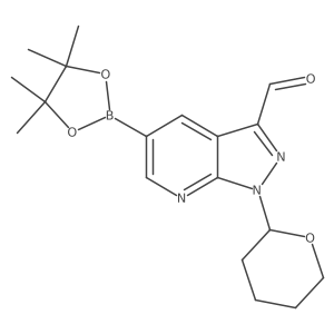 1-(tetrahydro-2H-pyran-2-yl)-5-(4,4,5,5-tetramethyl-1,3,2-dioxaborolan-2-yl)-1H-pyrazolo[3,4-b]pyridine-3-carbaldehyde Structure