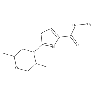 2-(2,5-Dimethylmorpholin-4-yl)-1,3-thiazole-4-carbohydrazide结构式