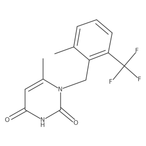 6-Methyl-1-[[2-methyl-6-(trifluoromethyl)phenyl]methyl]pyrimidine-2,4-dione结构式
