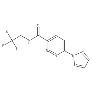 6-(1H-pyrazol-1-yl)-N-(2,2,2-trifluoroethyl)pyridazine-3-carboxamide结构式