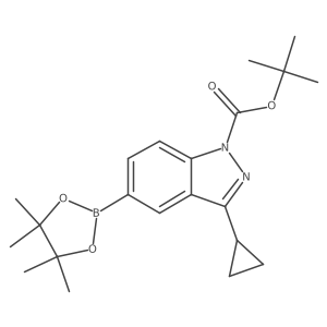 tert-butyl 3-cyclopropyl-5-(4,4,5,5-tetramethyl-1,3,2-dioxaborolan-2-yl)-1H-indazole-1-carboxylate Structure