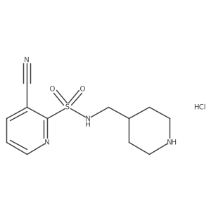 3-cyano-N-(piperidin-4-ylmethyl)pyridine-2-sulfonamide hydrochloride Structure