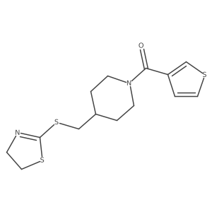 (4-(((4,5-Dihydrothiazol-2-yl)thio)methyl)piperidin-1-yl)(thiophen-3-yl)methanone Structure