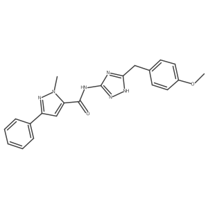 N-[3-(4-methoxybenzyl)-1H-1,2,4-triazol-5-yl]-1-methyl-3-phenyl-1H-pyrazole-5-carboxamide结构式