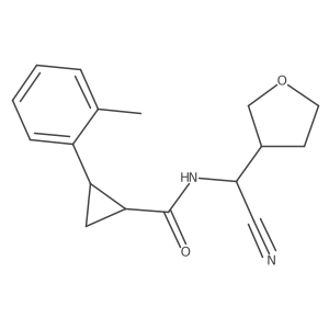 N-[cyano(oxolan-3-yl)methyl]-2-(2-methylphenyl)cyclopropane-1-carboxamide结构式