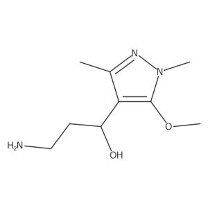 3-amino-1-(5-methoxy-1,3-dimethyl-1H-pyrazol-4-yl)propan-1-ol结构式