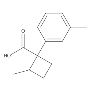 2-Methyl-1-(3-methylphenyl)cyclobutane-1-carboxylic acid结构式