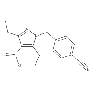 4-[(3,5-Diethyl-4-nitro-1H-pyrazol-1-yl)methyl]benzonitrile结构式