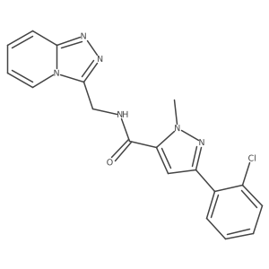 3-(2-chlorophenyl)-1-methyl-N-([1,2,4]triazolo[4,3-a]pyridin-3-ylmethyl)-1H-pyrazole-5-carboxamide结构式