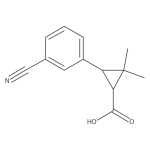 3-(3-Cyanophenyl)-2,2-dimethylcyclopropane-1-carboxylic acid结构式