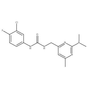 1-(3-Chloro-4-fluorophenyl)-3-((2-(dimethylamino)-6-methylpyrimidin-4-yl)methyl)urea Structure
