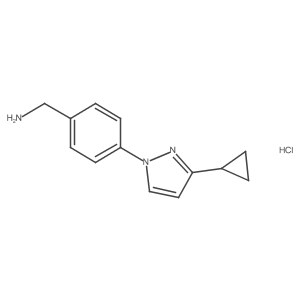 [4-(3-cyclopropyl-1H-pyrazol-1-yl)phenyl]methanamine hydrochloride结构式