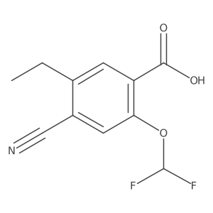 4-Cyano-2-(difluoromethoxy)-5-ethylbenzoic acid Structure