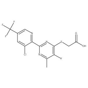 2-((2-(3-Chloro-5-(trifluoromethyl)pyridin-2-yl)-5-fluoro-6-methylpyrimidin-4-yl)thio)acetic acid结构式