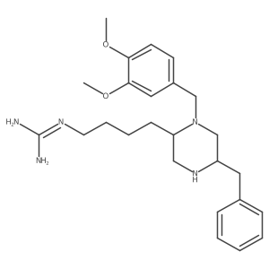 N-[4-[1-[(3,4-Dimethoxyphenyl)methyl]-5-(phenylmethyl)-2-piperazinyl]butyl]guanidine结构式