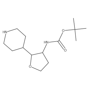 rac-tert-butyl N-[(2R,3S)-2-(piperidin-4-yl)oxolan-3-yl]carbamate结构式