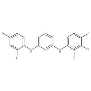 1,2,4-Triazine-3,5-diamine, N5-(2,4-difluorophenyl)-N3-(2,3,4-trifluorophenyl)- Structure
