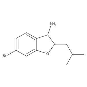 6-Bromo-2-(2-methylpropyl)-2,3-dihydro-1-benzofuran-3-amine结构式