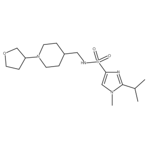 2-isopropyl-1-methyl-N-((1-(tetrahydrofuran-3-yl)piperidin-4-yl)methyl)-1H-imidazole-4-sulfonamide Structure