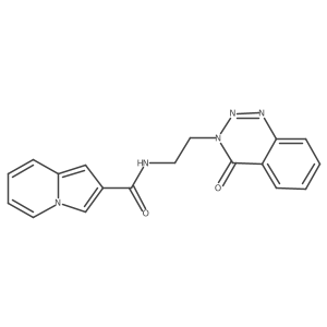 N-(2-(4-oxobenzo[d][1,2,3]triazin-3(4H)-yl)ethyl)indolizine-2-carboxamide结构式