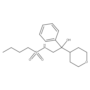 N-(2-hydroxy-2-phenyl-2-(tetrahydro-2H-pyran-4-yl)ethyl)butane-1-sulfonamide结构式