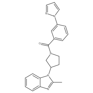 2-methyl-1-{1-[3-(1H-pyrazol-1-yl)benzoyl]pyrrolidin-3-yl}-1H-1,3-benzodiazole结构式