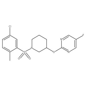 2-((1-((5-Chloro-2-methylphenyl)sulfonyl)piperidin-3-yl)oxy)-5-fluoropyrimidine结构式