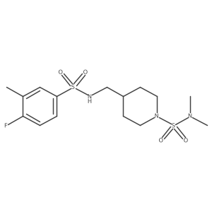 4-((4-fluoro-3-methylphenylsulfonamido)methyl)-N,N-dimethylpiperidine-1-sulfonamide结构式