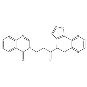 N-((3-(furan-2-yl)pyrazin-2-yl)methyl)-3-(4-oxoquinazolin-3(4H)-yl)propanamide结构式
