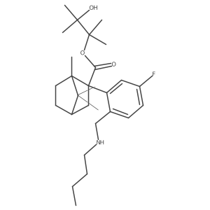 3-Hydroxy-2,3-dimethylbutan-2-yl 2-(2-((butylamino)methyl)-5-fluorophenyl)-1,7,7-trimethylbicyclo[2.2.1]heptane-2-carboxylate Structure
