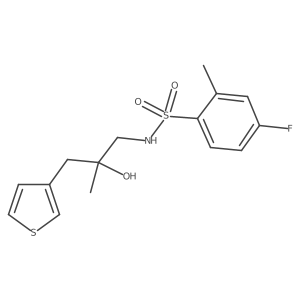 4-fluoro-N-{2-hydroxy-2-[(thiophen-3-yl)methyl]propyl}-2-methylbenzene-1-sulfonamide Structure