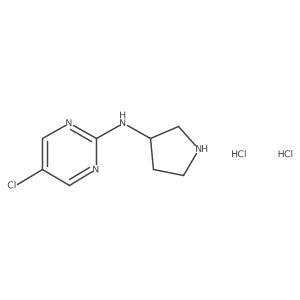 5-chloro-N-(pyrrolidin-3-yl)pyrimidin-2-amine dihydrochloride结构式