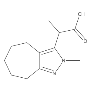 2-{2-methyl-2H,4H,5H,6H,7H,8H-cyclohepta[c]pyrazol-3-yl}propanoic acid结构式
