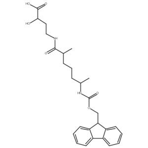 (2S)-4-[6-({[(9H-fluoren-9-yl)methoxy]carbonyl}amino)-2-methylheptanamido]-2-hydroxybutanoic acid结构式