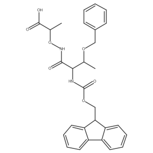 2-{[(2R,3S)-3-(benzyloxy)-2-({[(9H-fluoren-9-yl)methoxy]carbonyl}amino)butanamido]oxy}propanoic acid Structure