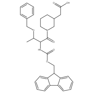2-{1-[3-(benzyloxy)-2-({[(9H-fluoren-9-yl)methoxy]carbonyl}amino)butanoyl]piperidin-3-yl}acetic acid Structure