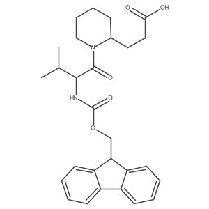 3-{1-[2-({[(9H-fluoren-9-yl)methoxy]carbonyl}amino)-3-methylbutanoyl]piperidin-2-yl}propanoic acid Structure