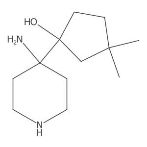 1-(4-Aminopiperidin-4-yl)-3,3-dimethylcyclopentan-1-ol结构式