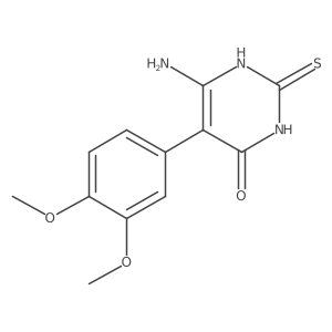 6-Amino-5-(3,4-dimethoxyphenyl)-2-sulfanyl-3,4-dihydropyrimidin-4-one Structure