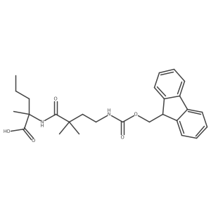 2-[4-({[(9H-fluoren-9-yl)methoxy]carbonyl}amino)-2,2-dimethylbutanamido]-2-methylpentanoic acid结构式