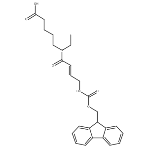 5-[N-ethyl-4-({[(9H-fluoren-9-yl)methoxy]carbonyl}amino)but-2-enamido]pentanoic acid结构式