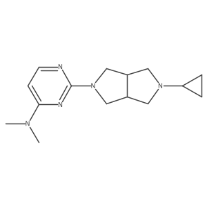 2-(5-cyclopropylhexahydropyrrolo[3,4-c]pyrrol-2(1H)-yl)-N,N-dimethylpyrimidin-4-amine结构式