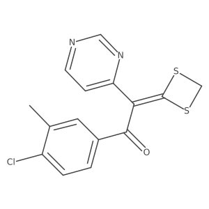 1-(4-Chloro-3-methylphenyl)-2-(1,3-dithietan-2-ylidene)-2-(4-pyrimidinyl)-1-ethanone结构式
