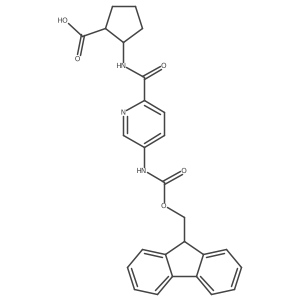 rac-(1R,2S)-2-[5-({[(9H-fluoren-9-yl)methoxy]carbonyl}amino)pyridine-2-amido]cyclopentane-1-carboxylic acid Structure